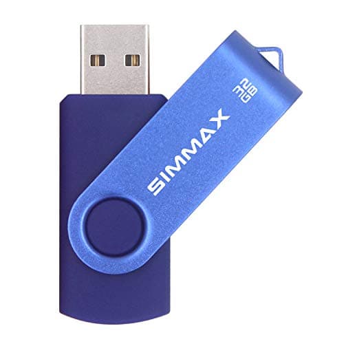 Image of SIMMAX 32GB Memory Stick USB 2.0 Flash Drives Swivel Thumb Drive Pen Drive (32GB Blue)