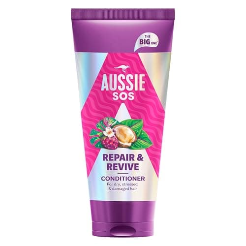 Image of Aussie SOS Repair & Revive Conditioner 350 ml to Leave Dry, Stressed and Damaged Hair Feeling Soft, Smooth and Hydrated, Protects Against Future Damage, Vegan, Infused with Australian Superfoods