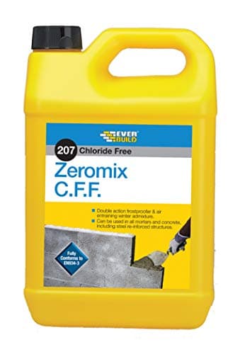 Image of Everbuild 207 Zeromix C.F.F Chorlide Free Frostproofer & Air Entraining Mortar Admixture – Resistance to Freeze/Thaw Cycling – 5 Litre