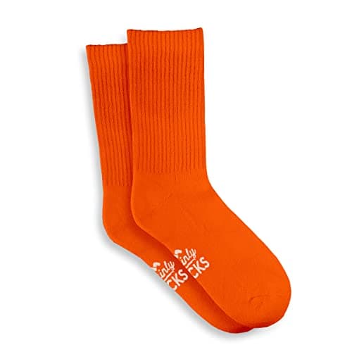 Image of Women's Socks Colourful Socks with Ribbed Leg Gift Present Keepsake for Her Casual UK Size 4-7 (Orange)