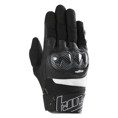 Image of Furygan Galax EVO - Men's Motorcycle Gloves - Summer Lightweight Breathable - Palm Protection Leather - Ventilated - Touchscreen - Sensor Screen, Black and White