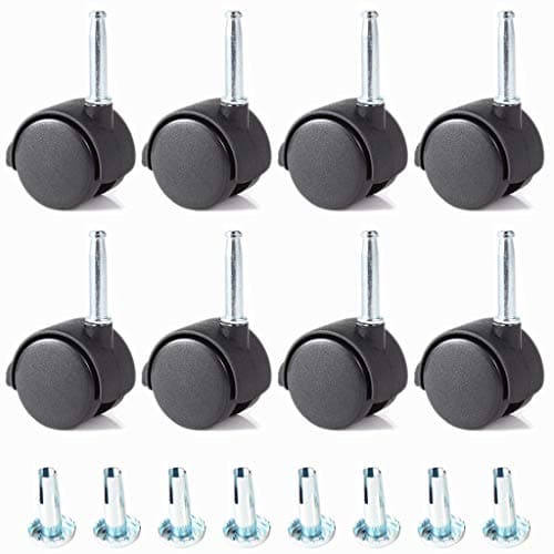 Image of Skelang 8 Pcs Grip Neck Castors Wheels 40mm, Twin Caster Wheel with Brake, Nylon Castor for Flower Pot Shelf, Cabinet and Tables, Load Capacity 15kg Each Castor