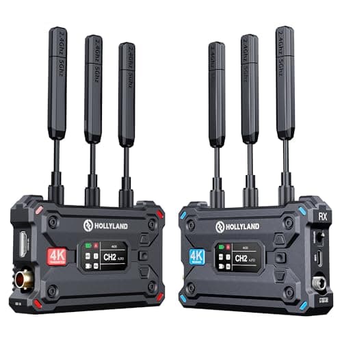 Image of Hollyland Pyro S Wireless HDMI SDI Transmitter and Receiver, 4K30/1080p60 400m Range, 50ms Latency, Support Up to 4 Wireless Video Receivers, Auto Dual-Band Hopping, UVC & RTMP Live Stream (1TX+1RX)