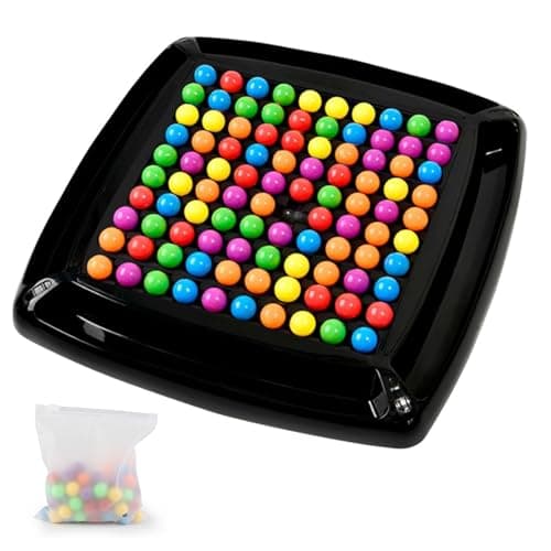 Image of Intellectual Chessboard - Dual Duel, Intellectual Chess Board, Rainbow Ball Elimination Game, Rainbow Bead Matching Game Interactive Tabletop Strategy Puzzle Games for Kids & Adults (80PCS)