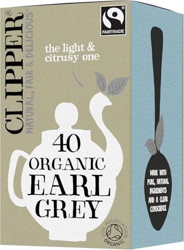 Image of Clipper Organic Earl Grey Tea Bags | Natural, Unbleached, Plant-Based Biodegradable & Non GM Black Tea | Eco Conscious & Fair Trade Tea Bags | 40 Teabags