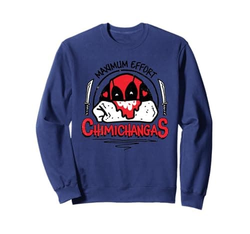 Image of Marvel Deadpool Maximum Effort Chimichanga's Distressed Funny Sweatshirt