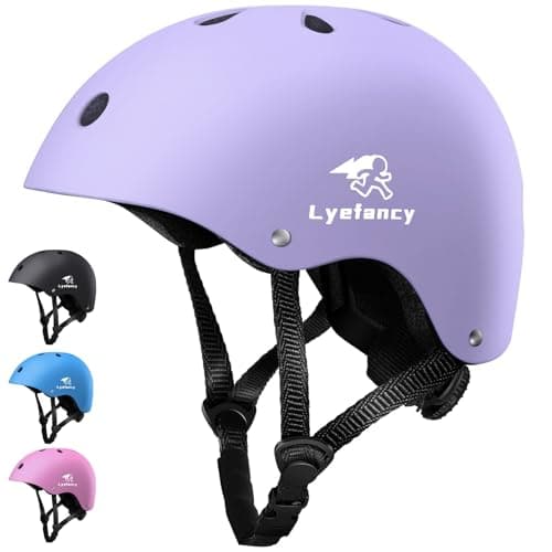 Image of Lyefancy Kids Bike Helmet, Toddler Helmet for 2-13 Years Old Boys Girls, Children Helmet Adjustable Kids Helmet for Cycling, Biking, Scooter, Skating (Purple, S)