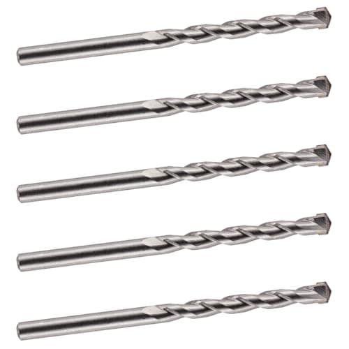 Image of 6mm x 100mm TCT Tipped Masonry Drill Bits (Pack Of 5) For Concrete Brick Porcelain Ceramic Tile Plastic Wood