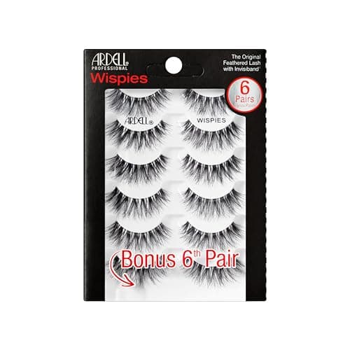 Image of Ardell Multipack Wispies False Eyelashes, Medium Volume, Long Length, Vegan Friendly, 6 Pairs (Pack of 1)