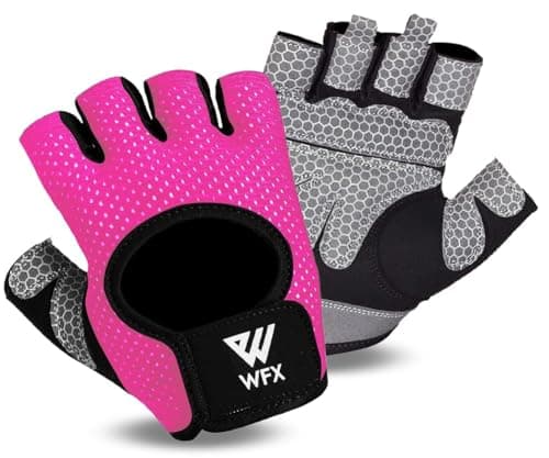 Image of WESTWOOD FOX Weight Lifting Gloves with Wrist Wrap Support,Gym Gloves for Men and Women, Anti Slip, Breathable, Workout Training, Hanging, Pull-Ups, Dumbbell,Cycling (PINK WITHOUT WRIST, M)