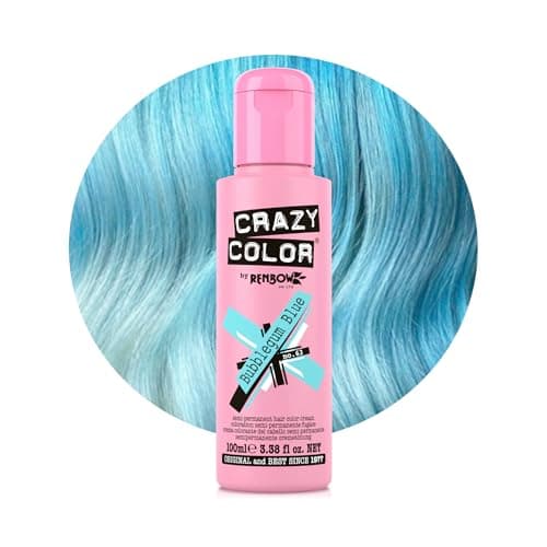 Image of Renbow Crazy Color Semi Permanent Hair Color Cream Bubblegum Blue No.63 100ml