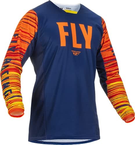 Image of Fly Kinetic Wave Adult Jersey (Navy/Orange) Size Large