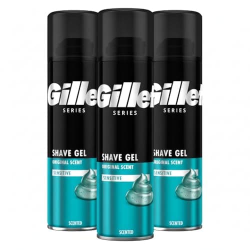 Image of Shave Gel for Men Sensitive Skin 3 x 200ml Original Scent for Face and Body Smooth Glide Shaving Gel for Razor Protection Anti-Irritation Hydrating Shave Cream Alternative Skin Soothing Shave Solution