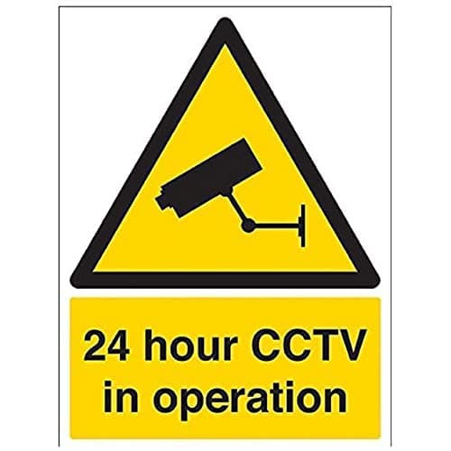 Image of V Safety Security Notice, CCTV In Operation Sign - 300mm x 400mm - 1mm Rigid Plastic