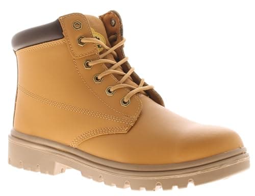 Image of Tradesafe Build S1P SRA Men's Steel Toe Lace-Up Work Boots - Mens Safety Shoes with Puncture-Resistant Midsole, Non-Slip & Anti-Static Safety Footwear Beige 6 UK