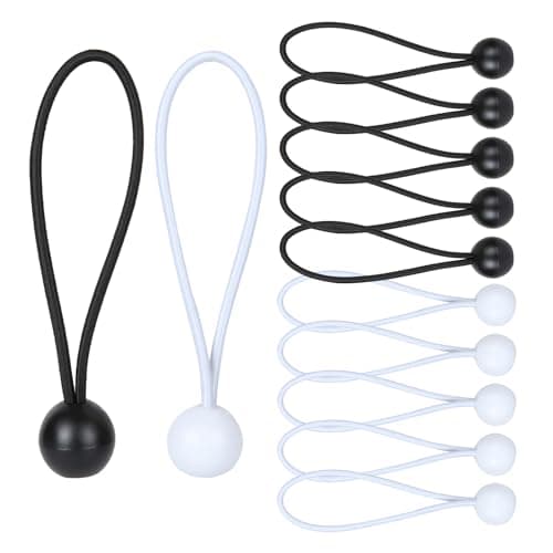 Image of Bungee Cord with Balls - 12 Pcs Tarpaulin Bungee Balls, Heavy Duty Elastic Bungee Strap Ties Down Cord for Tents Flagpole Luggage