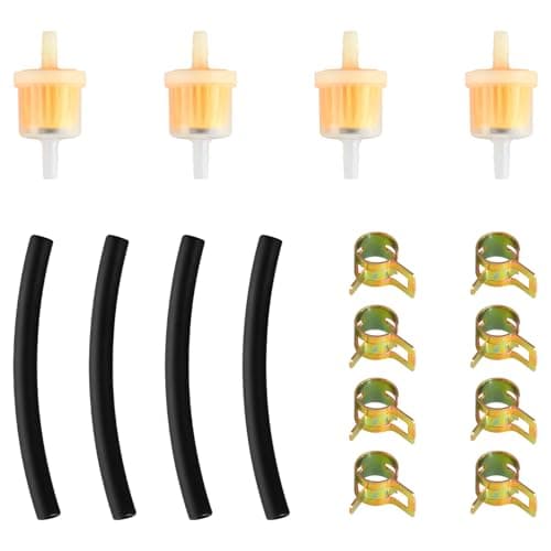Image of Hopzab 16PCS Inline Fuel Filter Kit for Motorcycle, Car & Scooter, Universal Petrol & Diesel Fuel Filters with Hose Clips, for Motorbike, Generators, Lawnmowers & Small Tractors