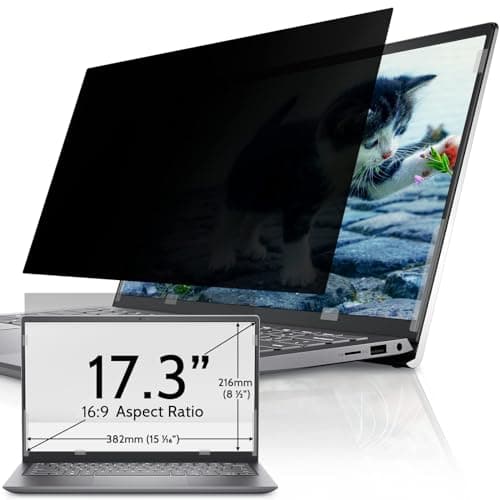 Image of IPROKKO 17.3 Inch Laptop Privacy Screen for HP, Dell, Acer, Lenovo, ThinkPad, Asus, Latitude, Pavilion - Removable 16:9 Aspect Laptop Privacy Shield