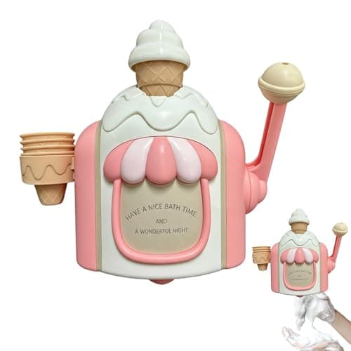 Image of zjhukfmc Bath Bubble Ice Cream Maker Bath Toy,Ice Cream Themed Bubbles Making Toy,Bubble Baths Machine For Bathtubs,Pretend Play Water Toys For Kids Ages 3-8, Birthday gift For Girls & Boys