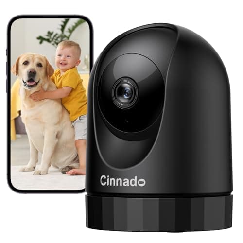 Image of Cinnado Baby Monitor Camera - 2K Pet Dog Camera House Security with APP for Indoor Security Home CCTV Wireless 360°, Motion Tracking, Smart Siren, IR Night Vision, D1 Black