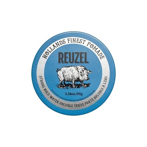 Image of Reuzel Blue Strong Hold Pomade,Strong Hold Pomade For High Shine Look Water Soluble With A Vanilla Scent 3.38oz/95g
