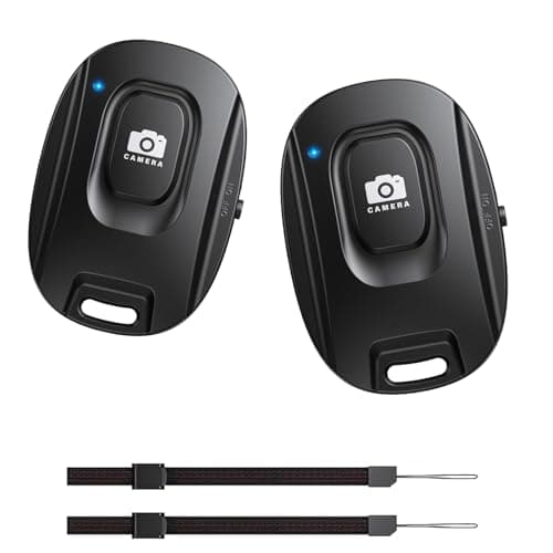 Image of Fadbuds 2 Pcs Wireless Bluetooth Camera Shutter Remote Control for Smartphones, Photos Videos Selfie Button Release Clicker Control Compatible with IOS Android Devices (Wrist Strap battery Included)