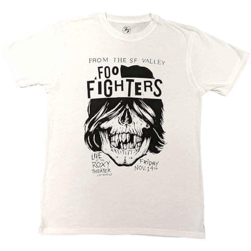 Image of Foo Fighters T Shirt Roxy Flyer Band Logo Official Unisex White L