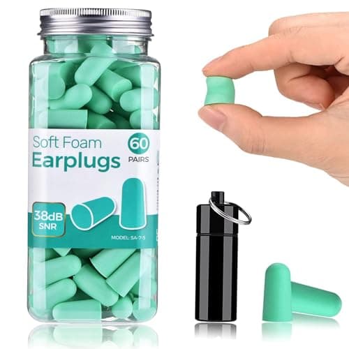 Image of Ultra Soft Foam Earplugs, Noise Cancelling Earplugs for Sleeping, 38dB Highest SNR, One Size Fits virtually Every Wearer for Studying, Travel, Motorcycle, Loud Noise etc 60 Pair- Mint Green