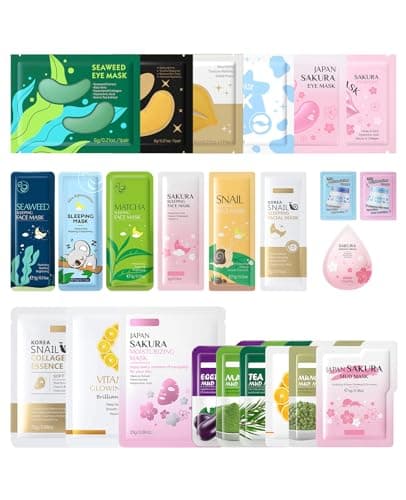 Image of atnayo 24 Pcs Face Masks Skincare Set, Hydrating Sleep Mask, Clay Mask, Eye & Lip Mask for Complete Care