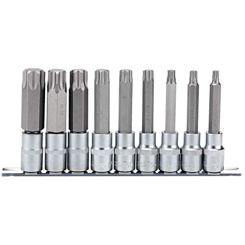 Image of Draper 16329 1/2" Square Drive 100MM Long TX-Star Socket Bit 9 Piece Set