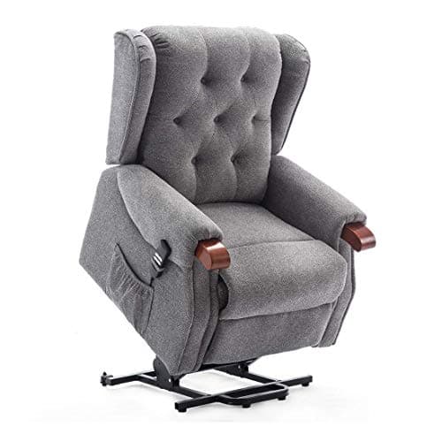 Image of More4Homes HARROGATE DUAL MOTOR ELECTRIC RISE RECLINER FABRIC ARMCHAIR LIFT RISER CHAIR (Grey)