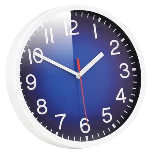 Image of Coslife Wall Clock Silent & Non Ticking Modern Quartz 8.5"- Battery Operated Digital Quiet Sweep Office/home/school/Kitchen Decor Clocks（Blue）