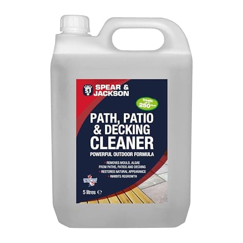 Image of Spear and Jackson - 5 Litres Concentrate - Path Patio and Decking Cleaner - Green Algae and Mould Remover - Pressure Washer Detergent