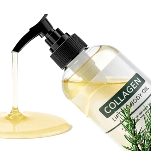 Image of YCQQPRO Collagen Oil for Skin Tightening, Firming Body Oil for Dry & Mature Skin, Vitamin C Anti Aging Massage Oil for Women, Daily Deep Hydrating Glow Skincare Moisturiser for Crepey Skin, 100ml