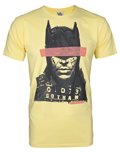 Image of Junk Food Batman Mugshot Men's T-Shirt Yellow