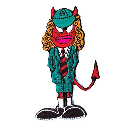 Image of AC/DC Angus PATCH, Officially Licensed Products Classic Rock Artwork Iron-On / Sew-On, 4" x 2.5" Embroidered PATCH
