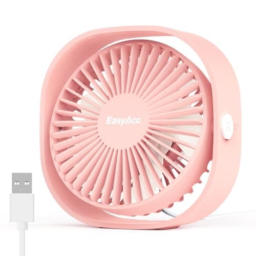 Image of EasyAcc USB Fan, 5.9m/s Powerful Desk Mini Desktop USB Desk 3 Speeds Small Table Silent Cooling Fan