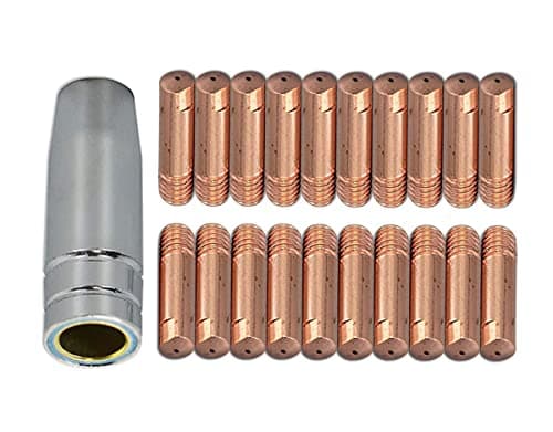 Image of RIVERWELD MIG MAG Contact Tips 0.8mm M6 140.0059 Conical Gas Nozzle 145.0075 kit for 15AK MB15 Welding Torch 21pcs
