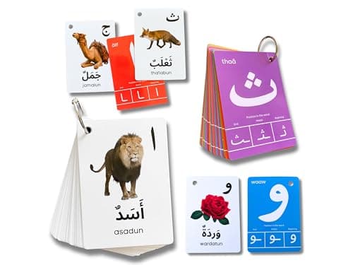 Image of Arabic Alphabet Flash Cards, Alphabet Cards Madrassa, Arabic First Words, Ramadan Islamic Gift Letters Quran