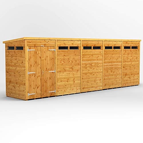 Image of POWER High Grade Premium Pent Security Garden Wooden Shed with Double Door, PVC Window sills, Door & Window Flexibility, made from Extra Thick Timber & Toughened Glass