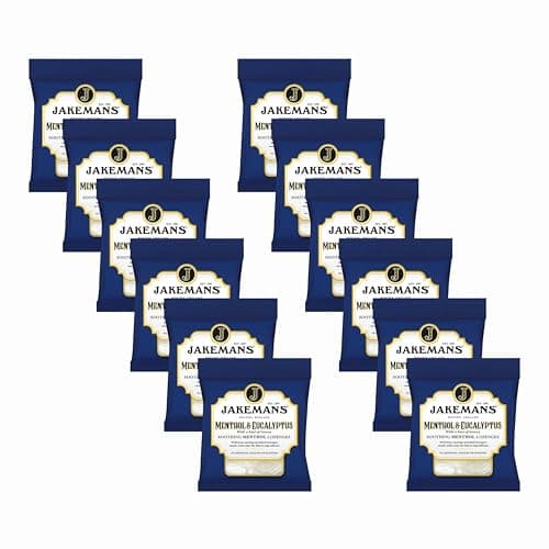 Image of Vellomart – Jakemans Menthol & Eucalyptus Soothing Lozenges 73g | Cooling Throat Relief Cough Drops | Refreshing Breath | Comforting Herbal Sweets (12)