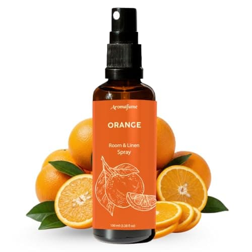 Image of Orange Room, Linen & Pillow Spray by Aromafume | 100ml/3.38 fl oz | with Pure Orange Essential Oil | Aromatherapy Spray for Relaxation, Sleep & Stress Relief | Mist for Bedding, Fabrics