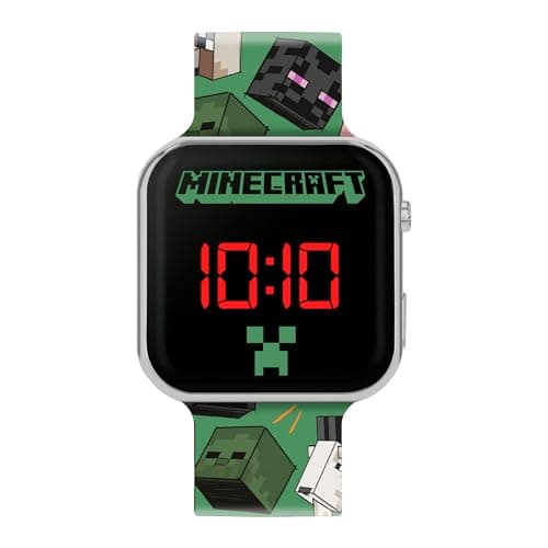 Image of Minecraft Green Printed Strap LED Watch MIN4230