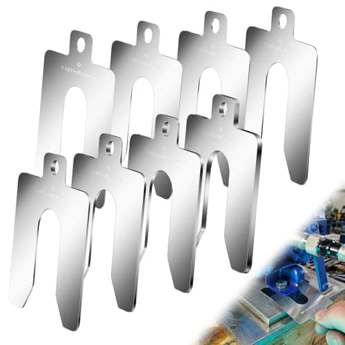 Image of Shimeyao 8 Pcs Size D 5" X 5" Shim Kit Stainless Steel Slotted Shim with Transparent Storage Box Assortment Metal Shims for Leveling Shop Kit Replacement Pack