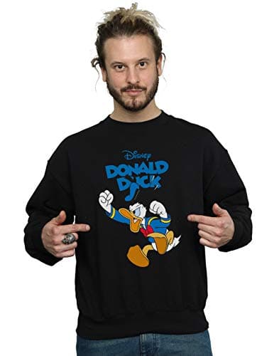 Image of Disney Men's Donald Duck Furious Donald Sweatshirt Black XXXXX-Large