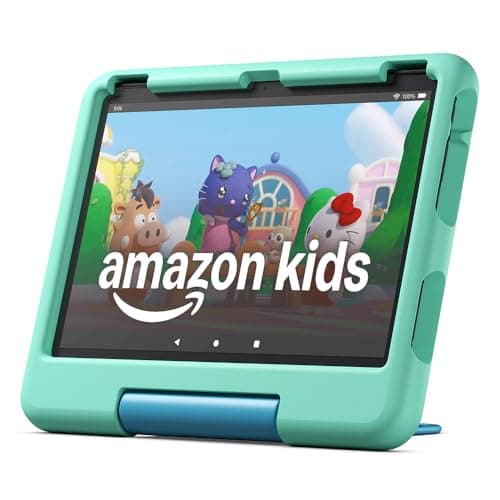 Image of Amazon Fire HD 10 Kids tablet (newest gen) | ages 3–7, includes ads-free books, games, apps and videos that children love, 10.1" brilliant screen, parental controls, 2-year worry-free guarantee, 32 GB
