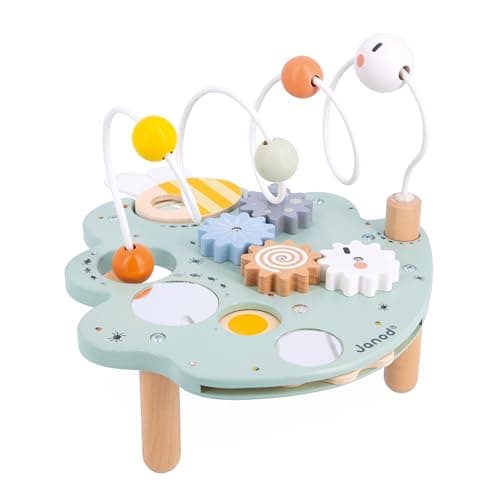 Image of Janod - Sweet Cocoon Activity Table - 5 Early-Years Activities - Early-Learning Toy - Develops Fine Motor Skills - FSC Wood Activity Leaf - 18 Months +, J04056