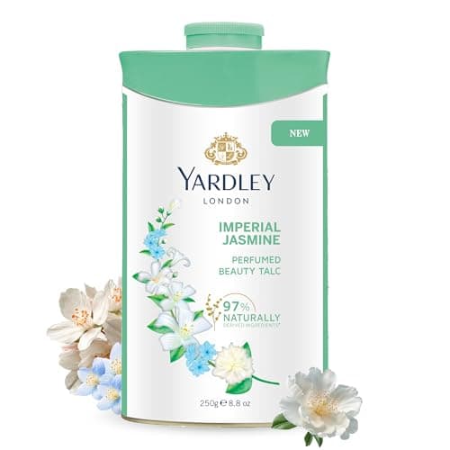 Image of Yardley London Jasmine Perfumed Talcum Powder - 250 g. 8.8 oz, Deodorizing Talc
