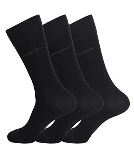 Image of BOSS Hugo Men's Threepack Rs Sp Calf Socks, Black (Black 001), 43/46