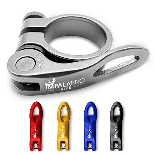 Image of IMPALAPRO Bike Quick Release Seatpost Clamp - Seat Clamp - Seat Clamp - Seat Post Clamp- Seat Post Clamp - Bicycle Seat Clamp - Seat Lock Clamp 7075CNC (Silver, 34.9 mm)